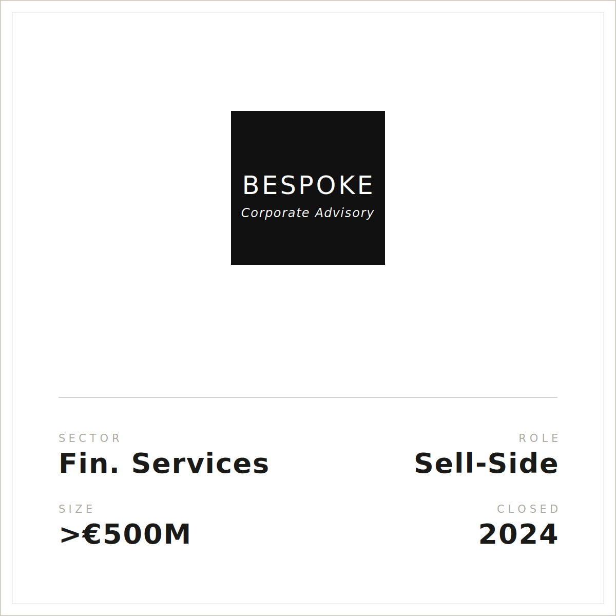 Financial Services — Sell-side — >€500M — 2024